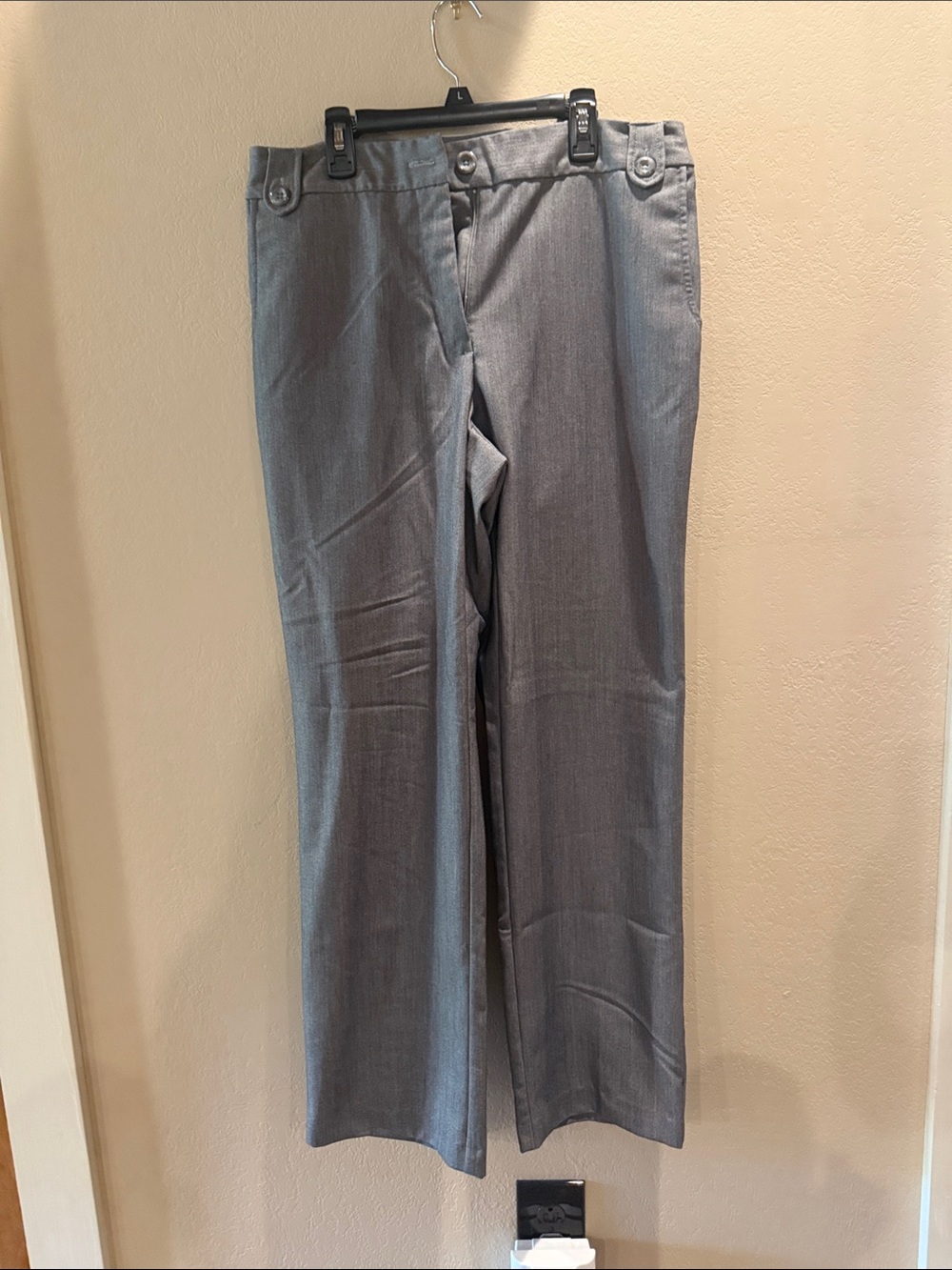 Kim Rogers Gray Straight-Leg Dress Pants